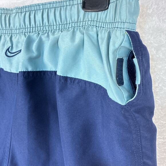 VTG Nike Mens M Blue Teal Mesh Lined Running Hiking Swim Trunks Surf Shorts Y2K - Picture 6 of 12